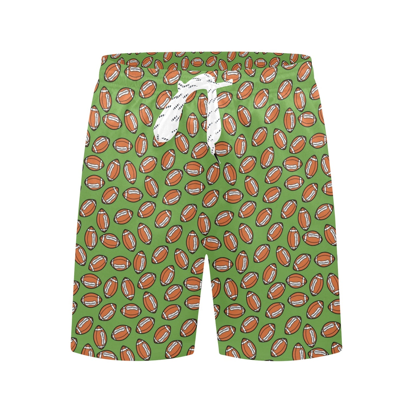 American Football on Green Design Men's Swim Trunks Beach Shorts