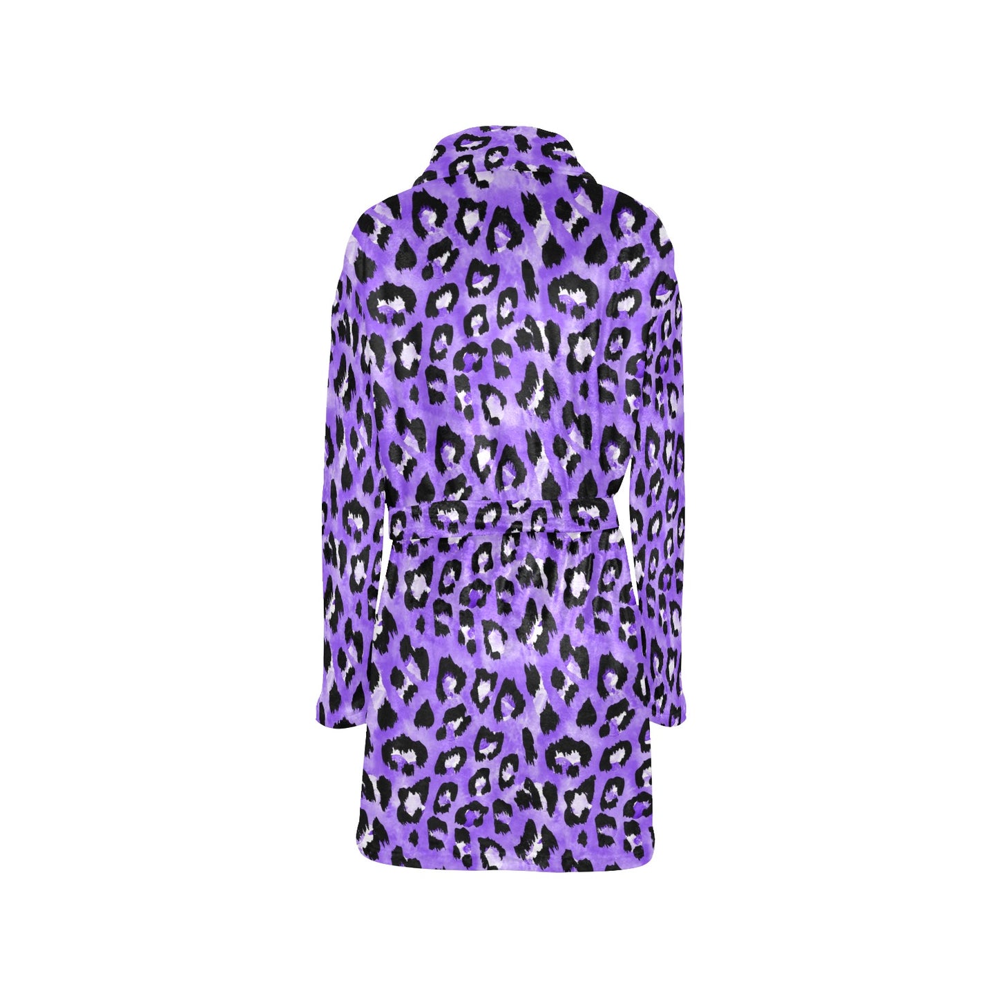Leopard Purple Skin Print Women's Fleece Robe