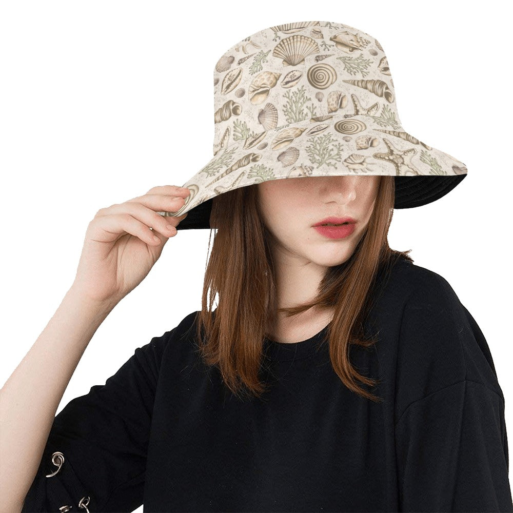 Seashell Print Design LKS304 Unisex Bucket Hat