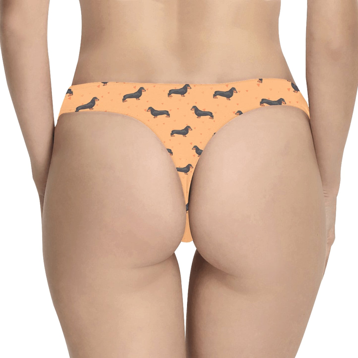 Dachshund Draw Print Pattern Women's Thongs