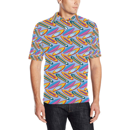 Surfboard Pattern Print Design LKS303 Men Polo Shirt