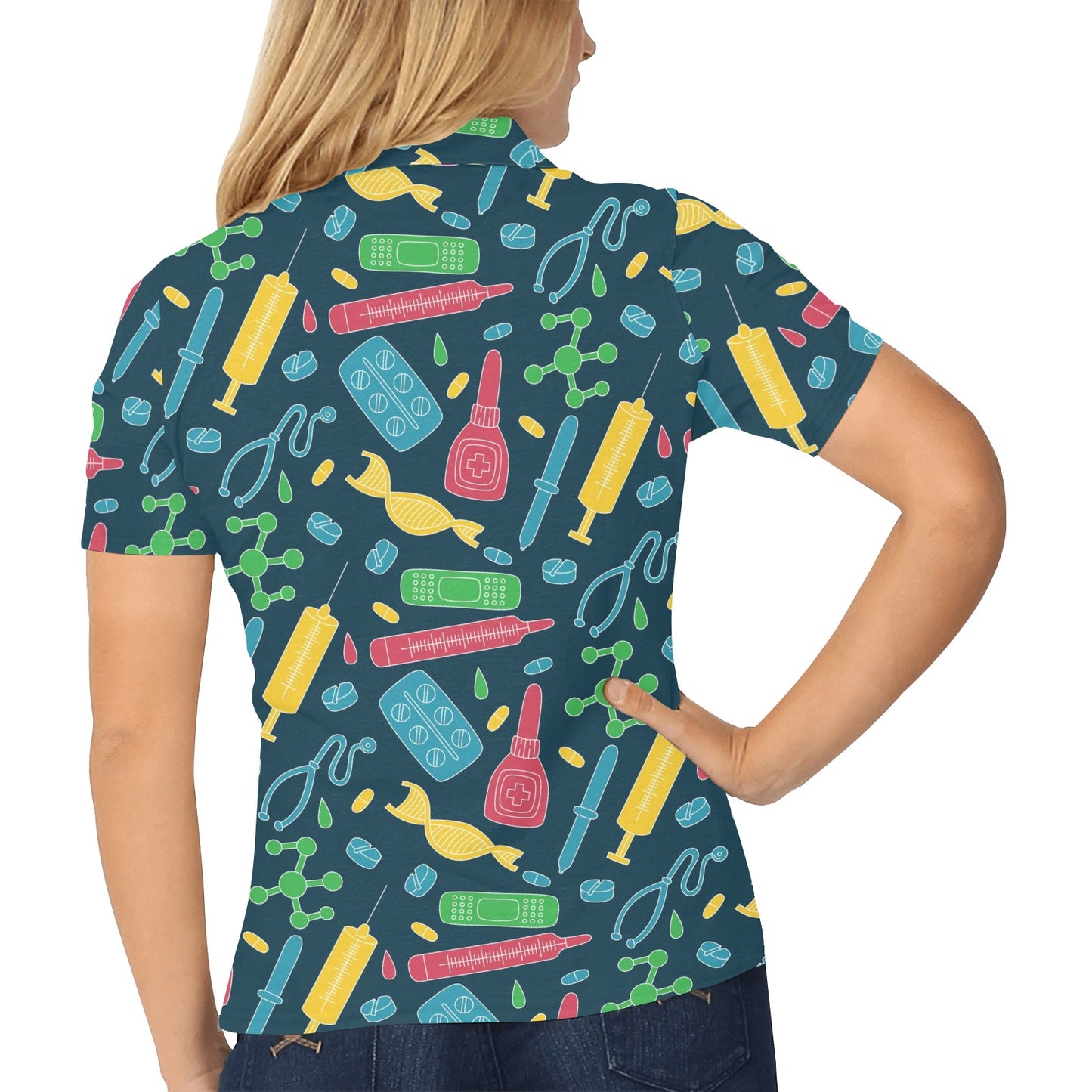 Phlebotomist Pattern Print Design A03 Women's Polo Shirt