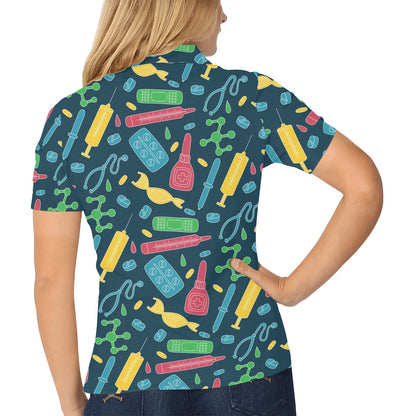 Phlebotomist Pattern Print Design A03 Women's Polo Shirt