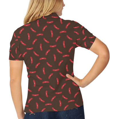 Sausage Print Design LKS302 Women's Polo Shirt