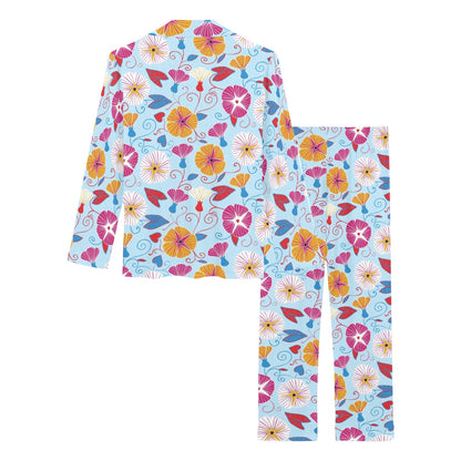 Morning Glory Pattern Print Design MG06 Women's Long Pajama Set