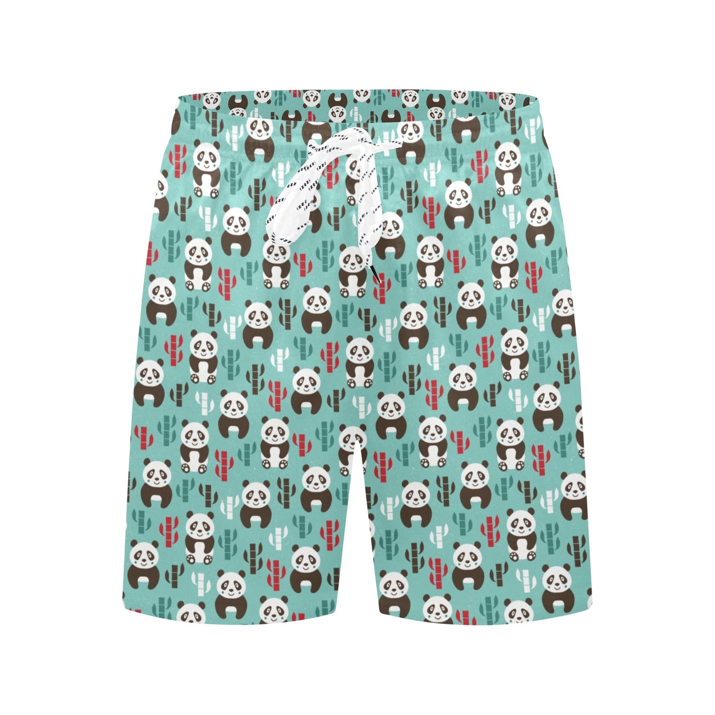 Panda Bear Cute Themed Print Men's Swim Trunks Beach Shorts