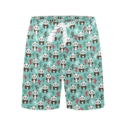 Panda Bear Cute Themed Print Men's Swim Trunks Beach Shorts
