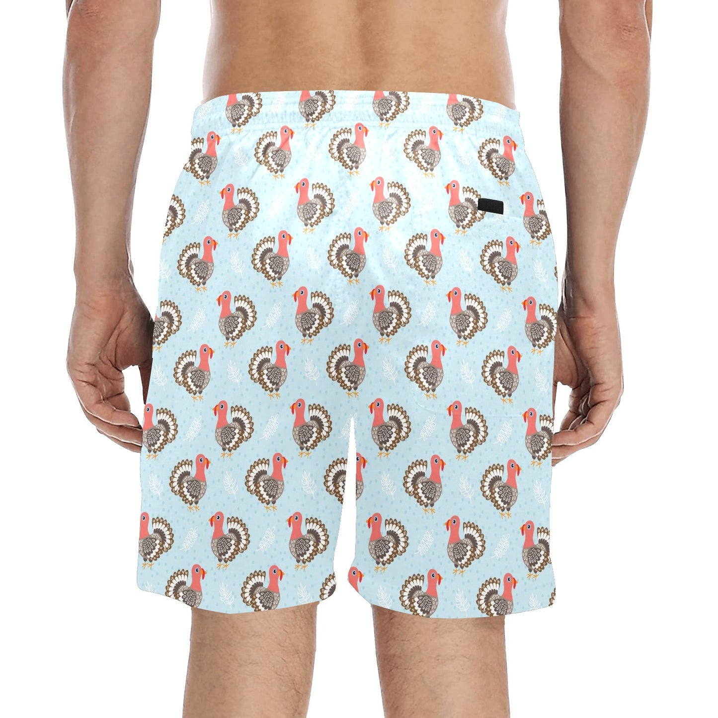 Turkey Print Design LKS403 Men's Swim Trunks Beach Shorts