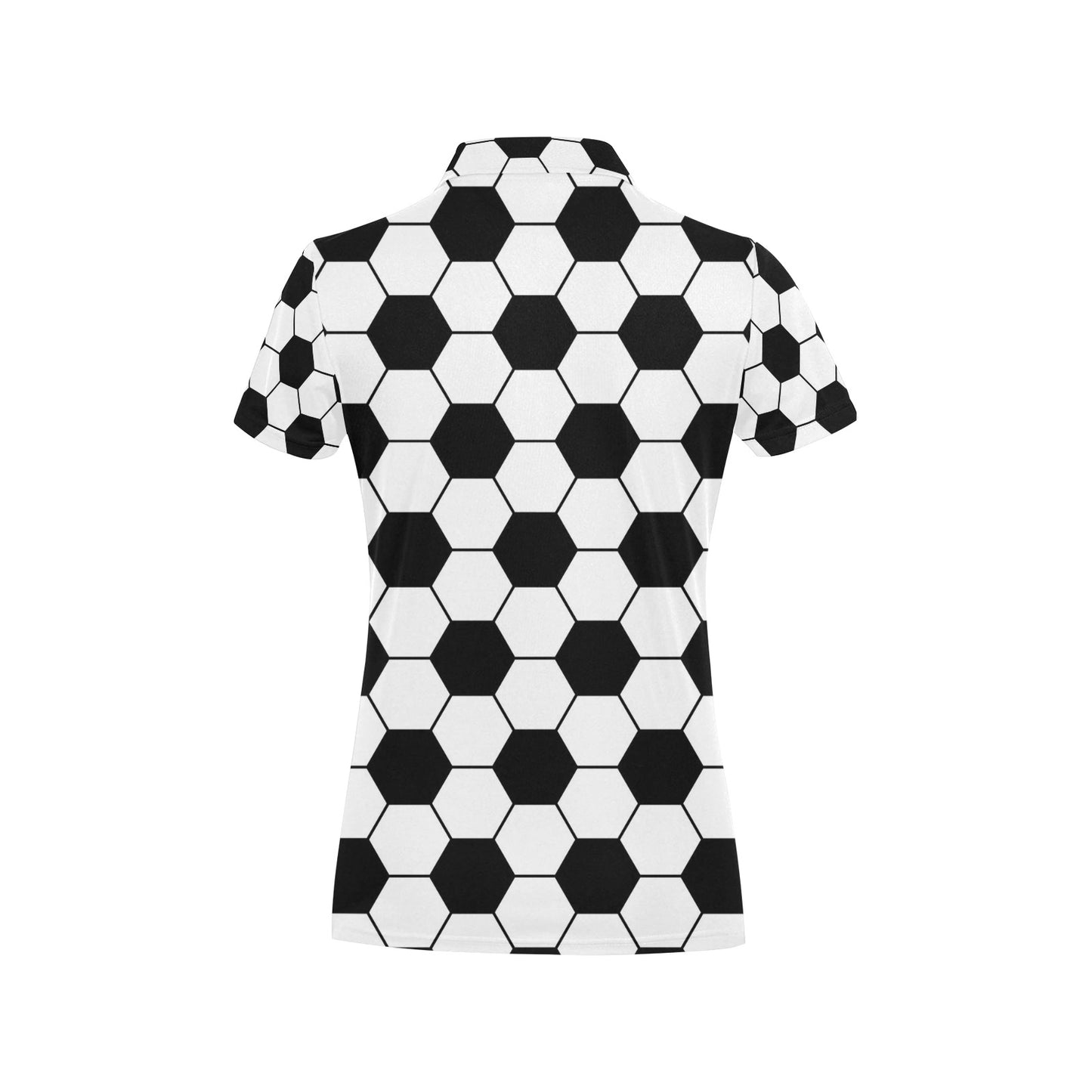 Soccer Ball Texture Print Design LKS303 Women's Polo Shirt