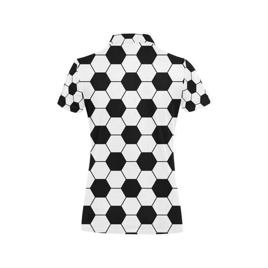 Soccer Ball Texture Print Design LKS303 Women's Polo Shirt
