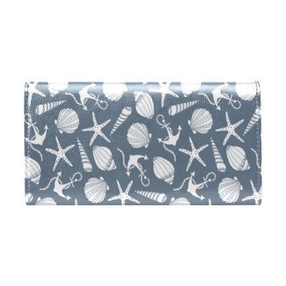 Seashell Print Design LKS306 Women's Trifold Wallet