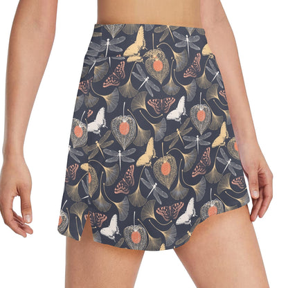 Dragonfly Print Design LKS404 17" Golf & Pickleball Skort with Pockets
