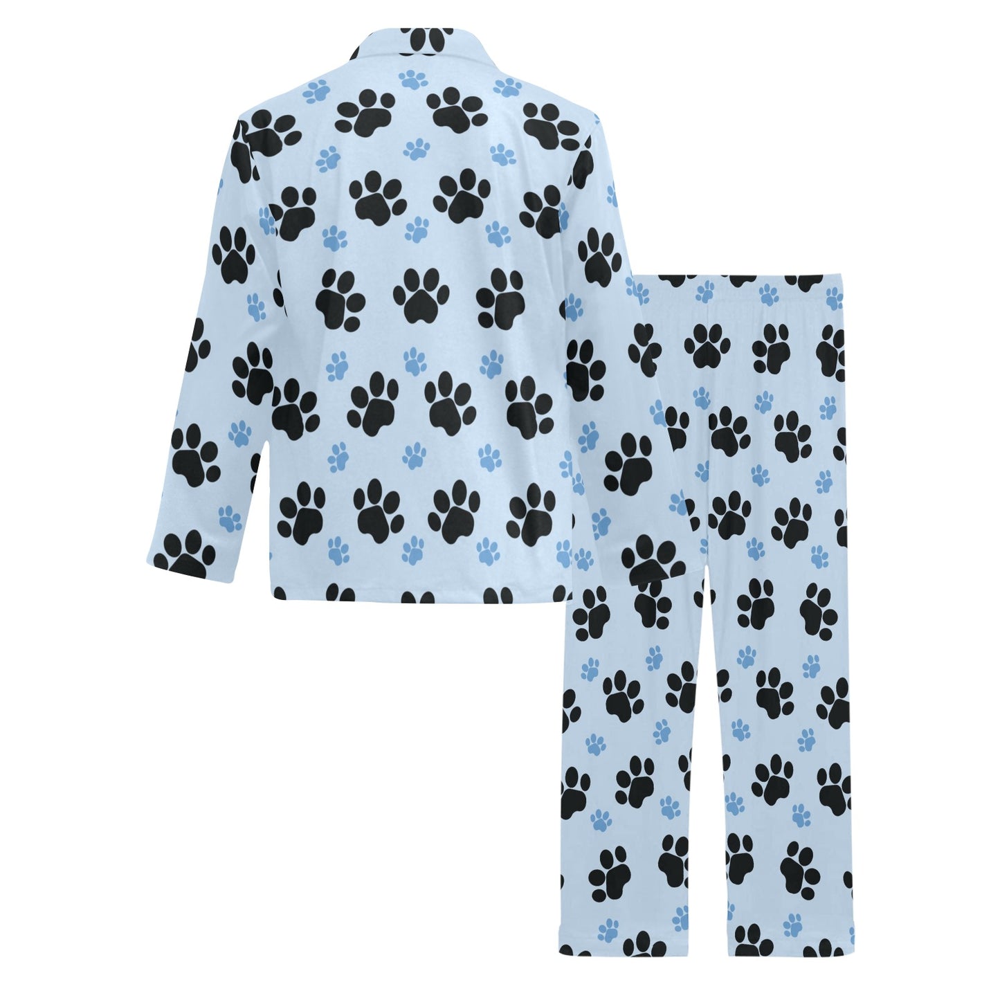 Paw Pattern Print Design A04 Men's Long Pajama Set