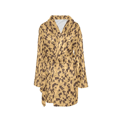 Wine Grape Design Print Women's Fleece Robe