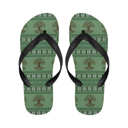 Tree Of Life Knit Style Print Design LKS301 Flip Flops