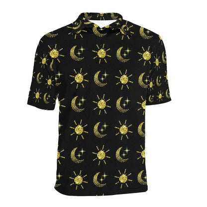 Sun Moon Print Design LKS304 Men Polo Shirt