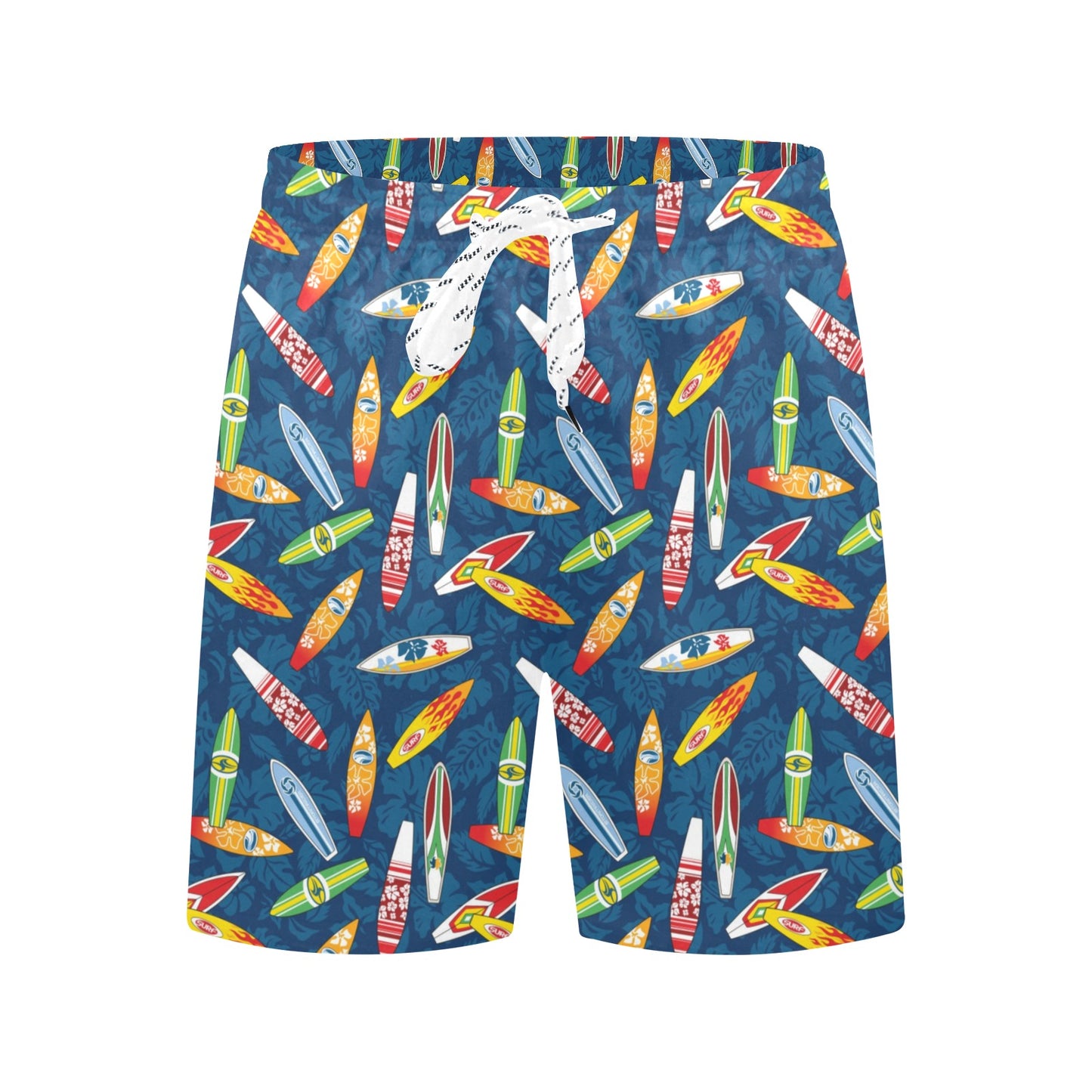 Surfboard Pattern Print Men's Swim Trunks Beach Shorts
