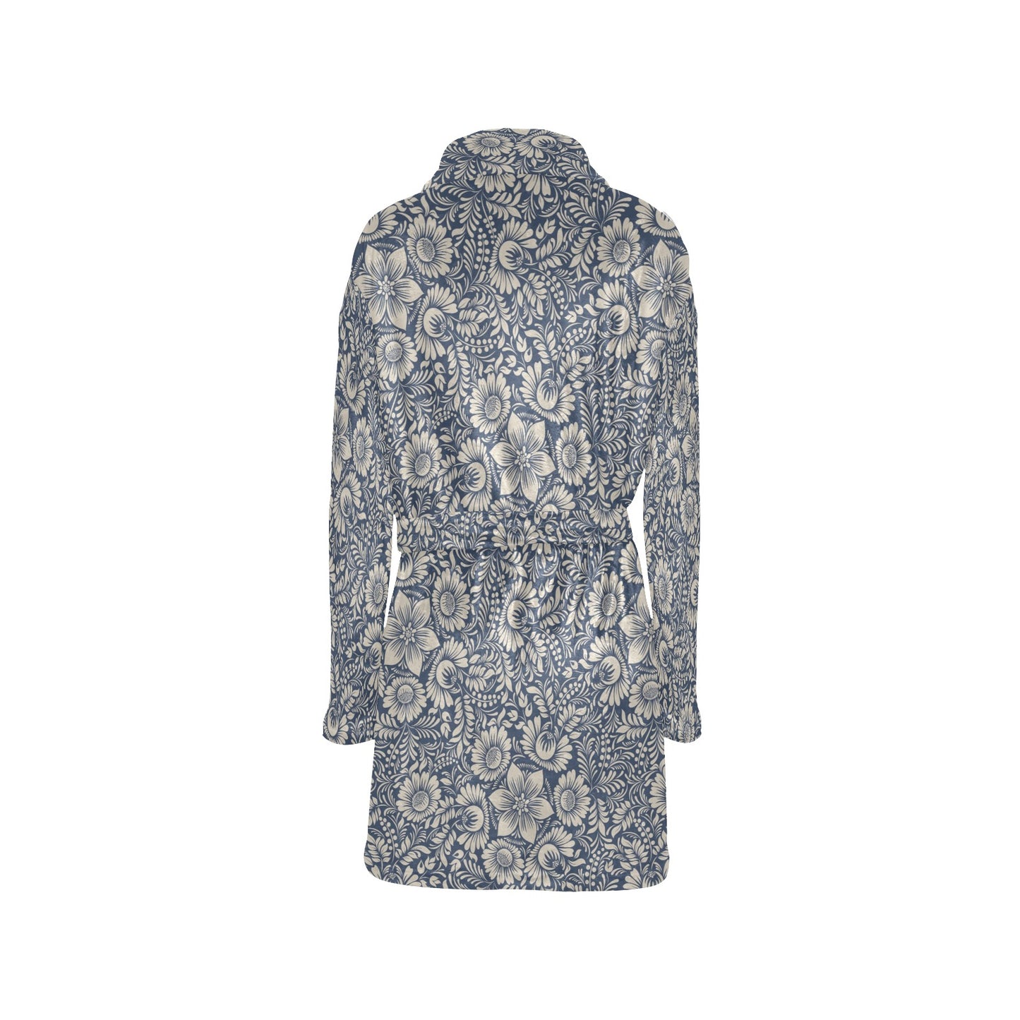 Elegant Floral Print Pattern Women's Fleece Robe