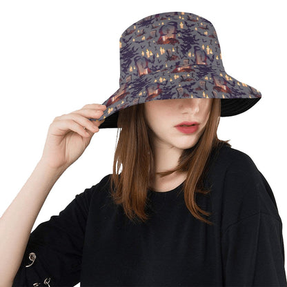 Creepy Graveyard Print Design LKS301 Unisex Bucket Hat