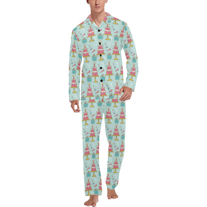 Cake Pattern Print Design 06 Men's Long Pajama Set