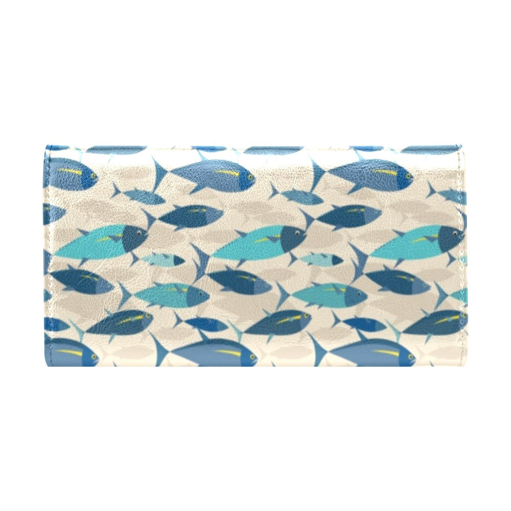 Tuna Fish Print Design LKS302 Women's Trifold Wallet