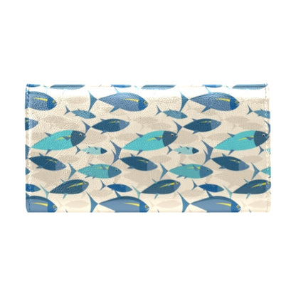 Tuna Fish Print Design LKS302 Women's Trifold Wallet