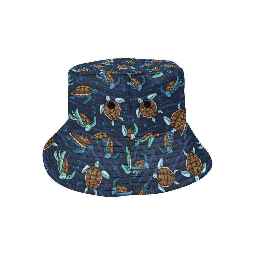 Sea Turtle Print Design LKS3011 Unisex Bucket Hat