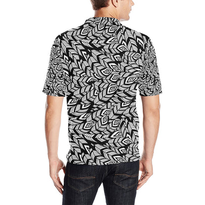 Tribal Pattern Print Design LKS302 Men Polo Shirt