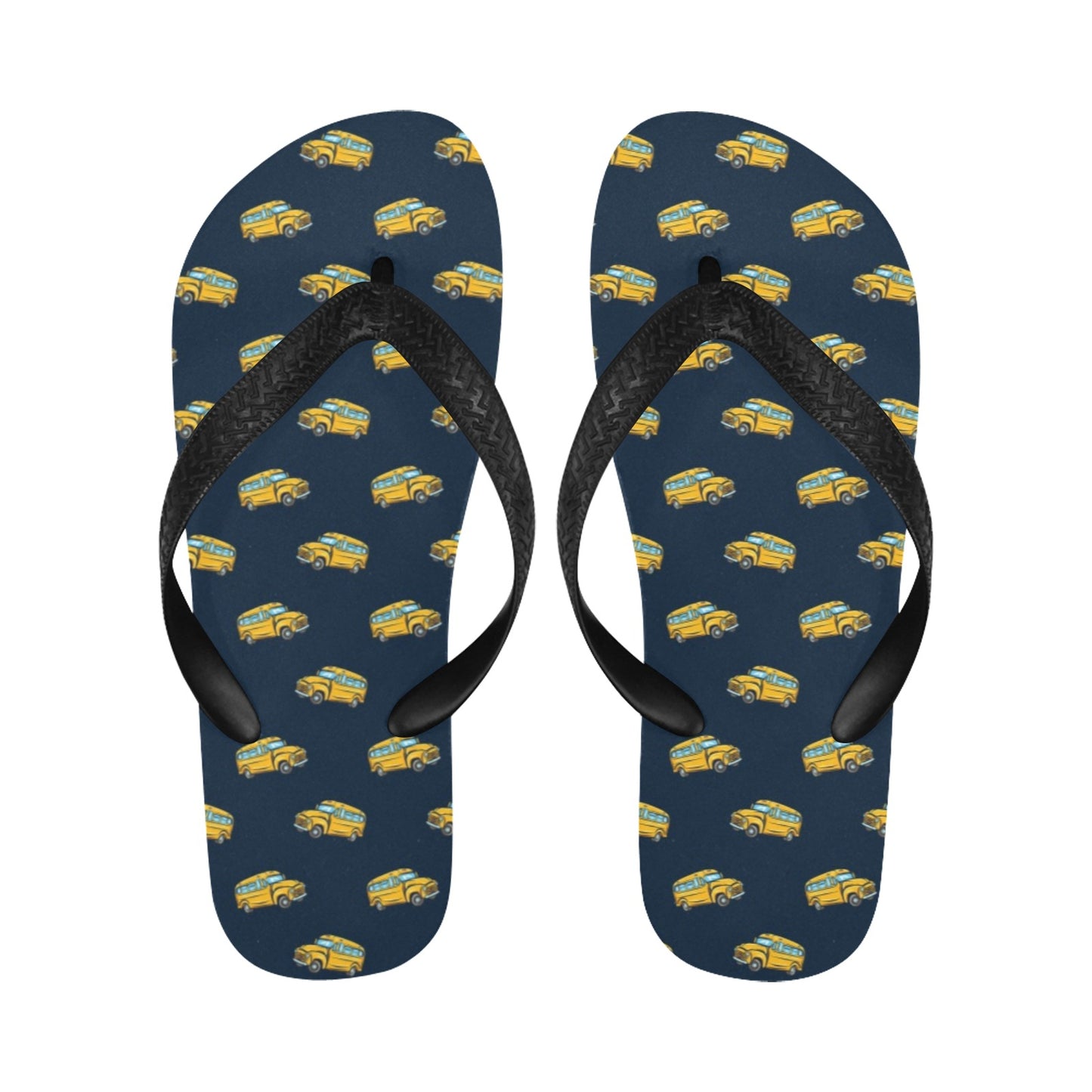School Bus Print Design LKS304 Flip Flops