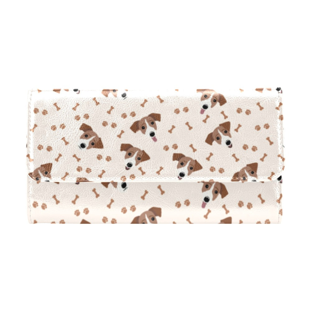 Russell Terriers Paw Print Design LKS303 Women's Trifold Wallet