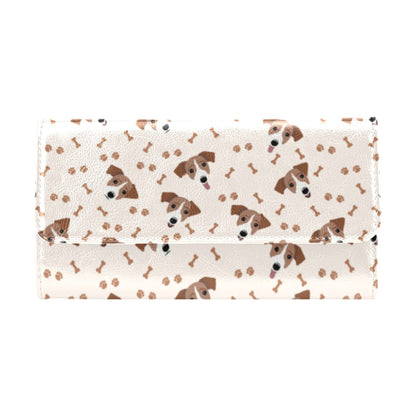 Russell Terriers Paw Print Design LKS303 Women's Trifold Wallet