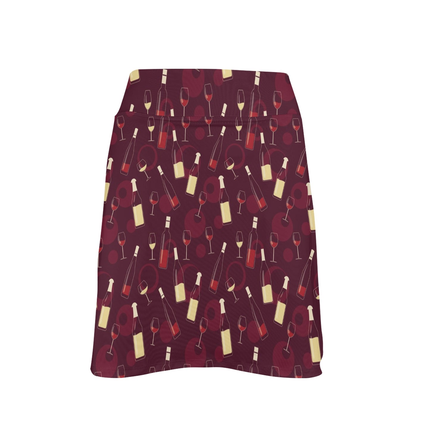 Wine Themed Print Design LKS302 17" Golf & Pickleball Skort with Pockets