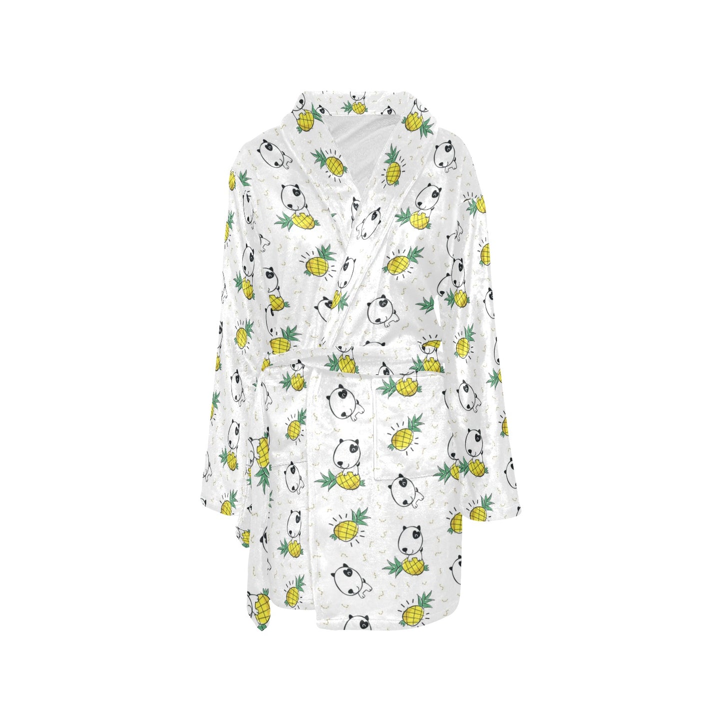 Bull Terriers Pattern Print Design 05 Women's Fleece Robe
