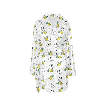 Bull Terriers Pattern Print Design 05 Women's Fleece Robe