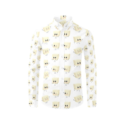 Tofu Print Design LKS301 Men's Long Sleeve Dress Shirt