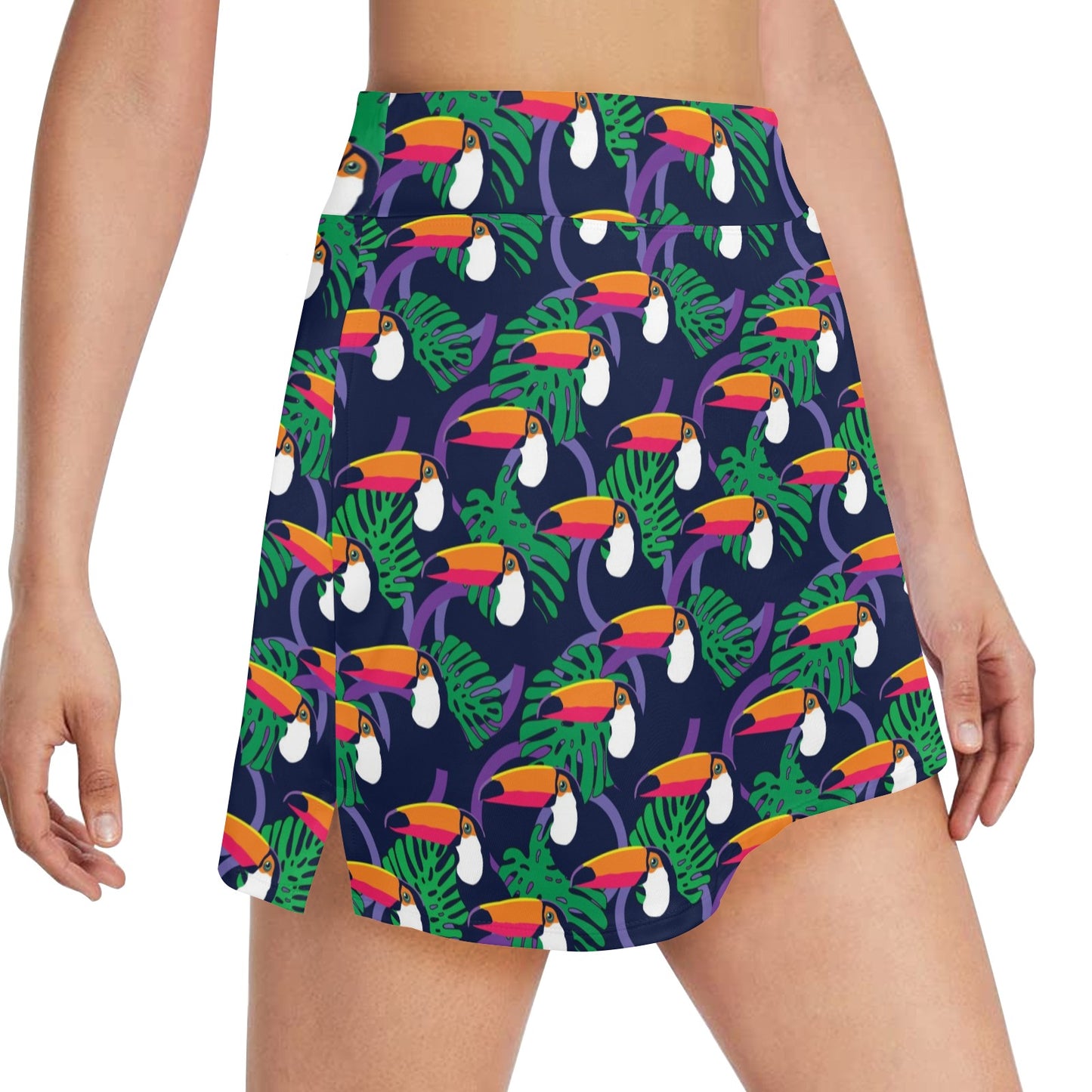 Toucan Print Design LKS302 17" Golf & Pickleball Skort with Pockets