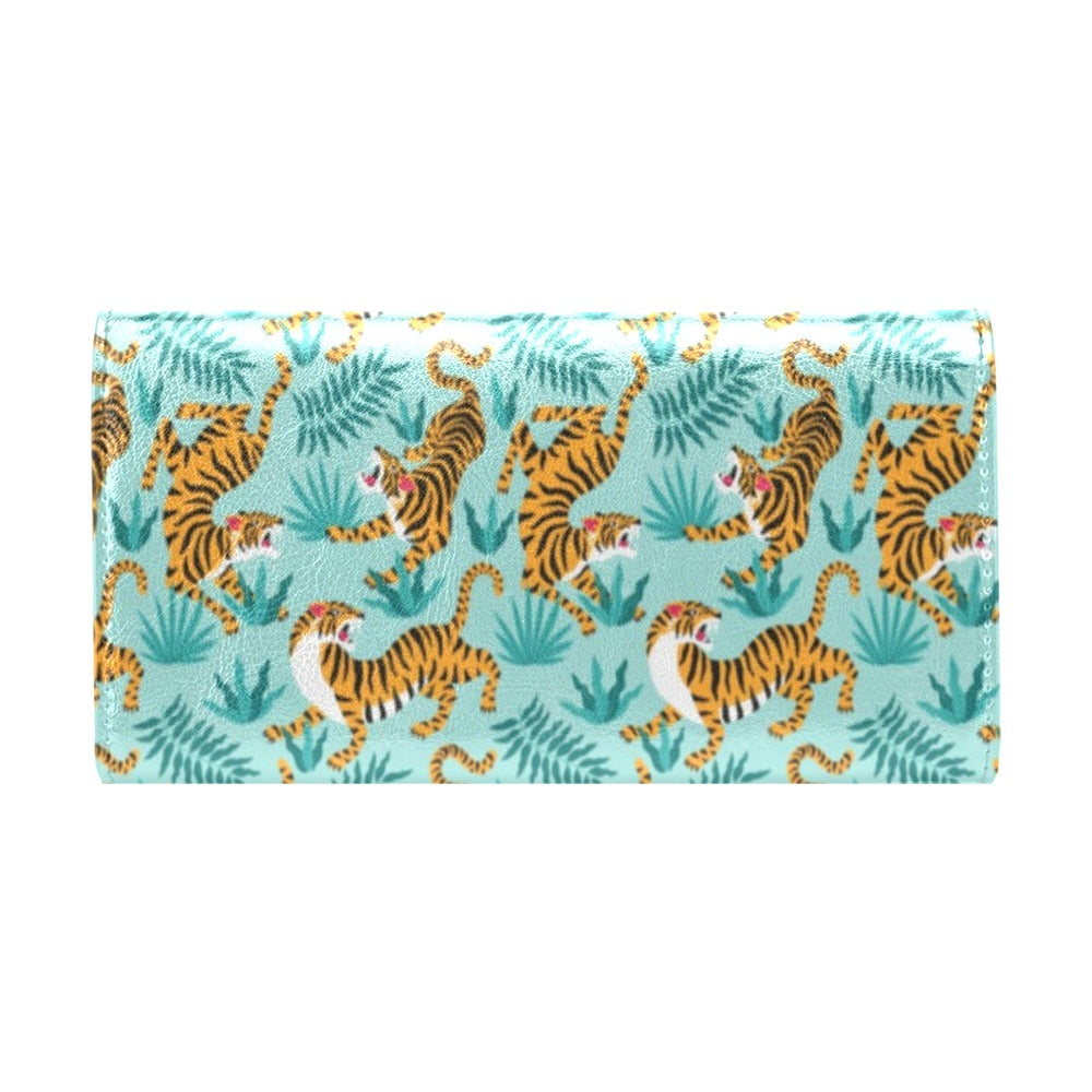 Tiger Print Design LKS304 Women's Trifold Wallet