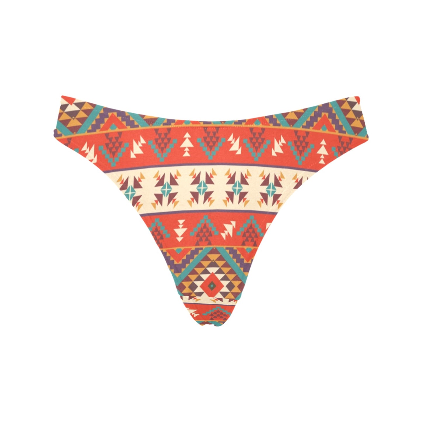 Aztec Red Print Pattern Women's Thongs