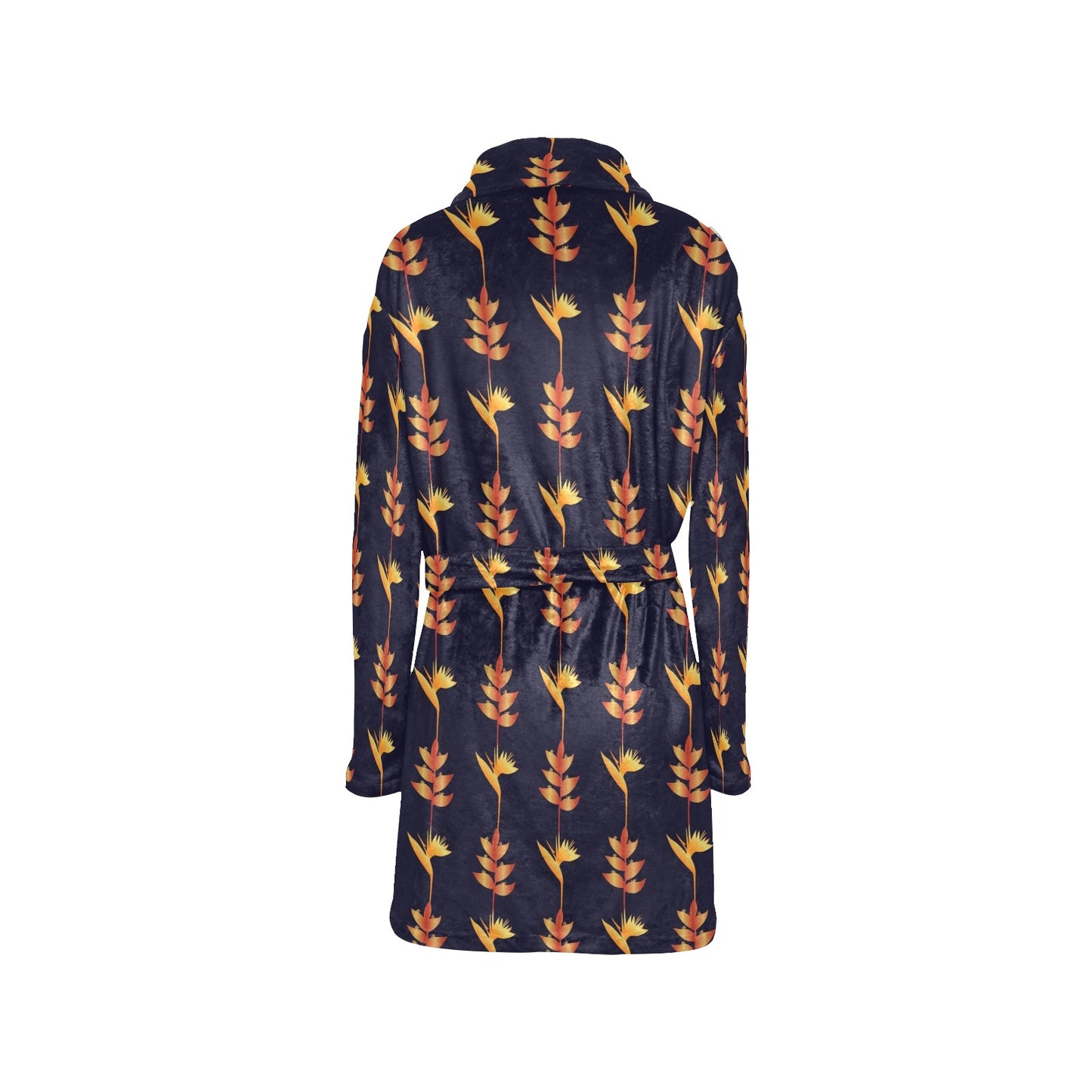 Heliconia Pattern Print Design HL06 Women's Fleece Robe