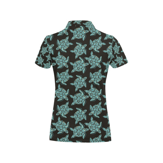 Sea Turtle Print Design LKS302 Women's Polo Shirt