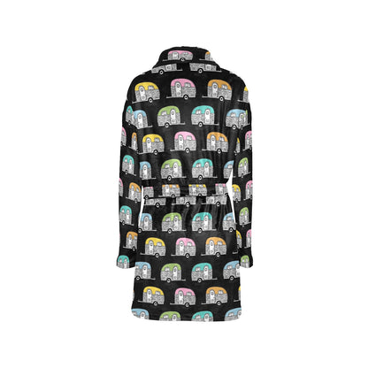 Camper Pattern Camping Themed No 2 Print Women's Fleece Robe