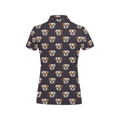 Bulldogs Pattern Print Design 03 Women's Polo Shirt