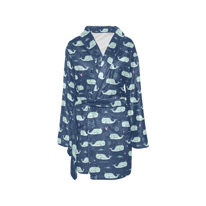 Narwhal Design Print Women's Fleece Robe
