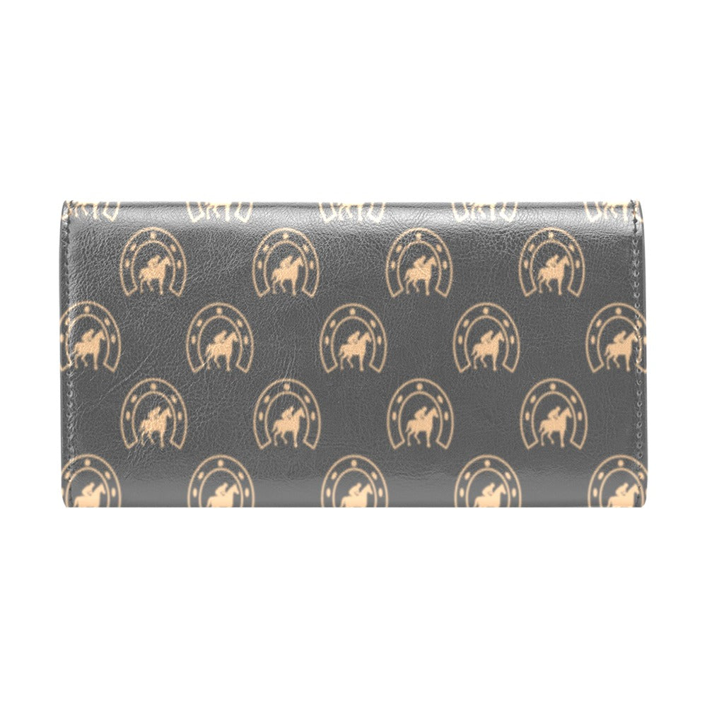 Horseshoe Print Design LKS306 Women's Trifold Wallet