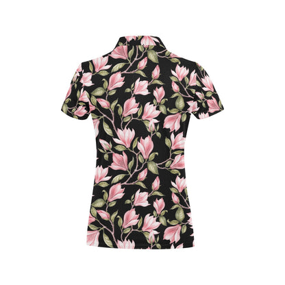 Magnolia Pattern Print Design MAG03 Women's Polo Shirt