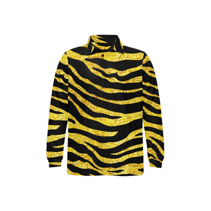 zebra Gold Long Sleeve Polo Shirt For Men's