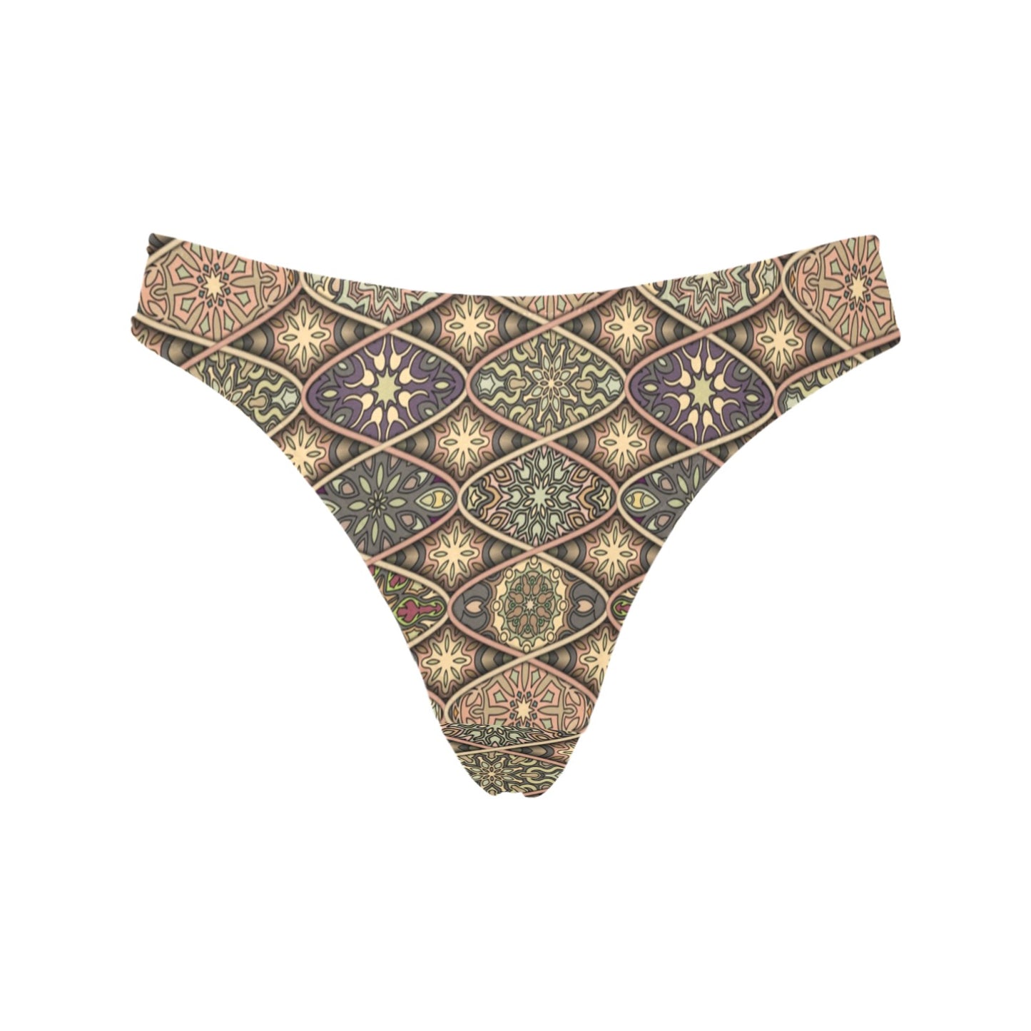 Mandala Motif Themed Design Print Women's Thongs