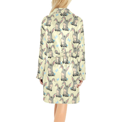Donkey Baby Pattern Print Design 02 Women's Fleece Robe