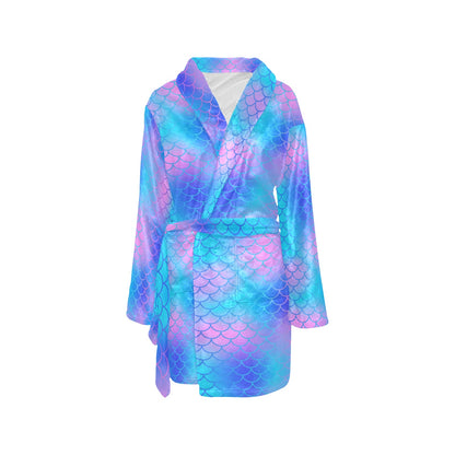 Mermaid Scales Pattern Print Design 04 Women's Fleece Robe
