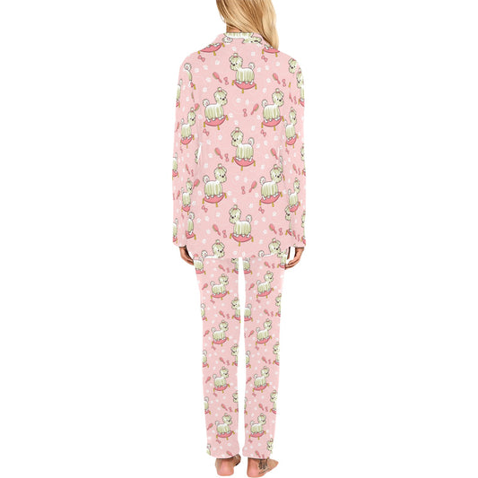 Bichons Frise Pattern Print Design 01 Women's Long Pajama Set